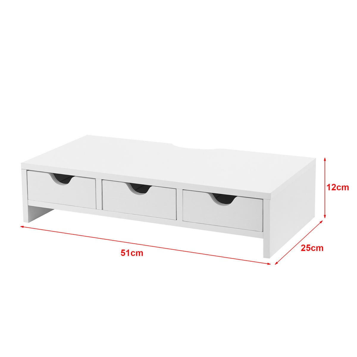 MONITORSTÄNDER Ruovesi - Weiß, Holzwerkstoff (25/51/12cm) - [en.casa]