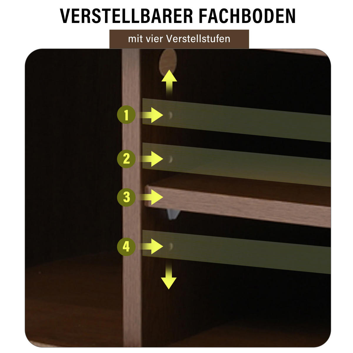 LOWBOARD in Walnussfarben mit Schubladen und Teleskoptüren für Wohnzimmer, B175/T40/H42 cm - Walnussfarben, Holz/Holzwerkstoff (175/42/40cm) - STILVORA