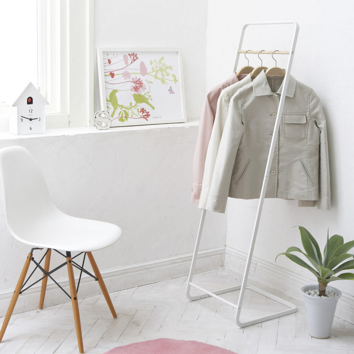 KLEIDERSTÄNDER - tower 40/40/140 cm - Weiß, Metall (40/140/40cm) - Yamazaki