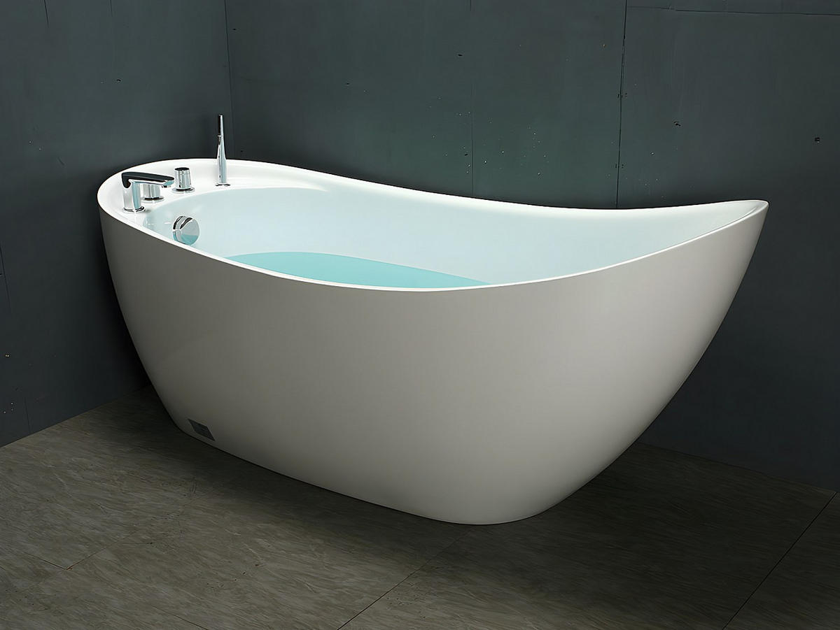 FREISTEHENDE Badewanne - 1 Person - acryl - weiß Natalia - Weiß, Kunststoff (170/73/75cm) - Vente-Unique