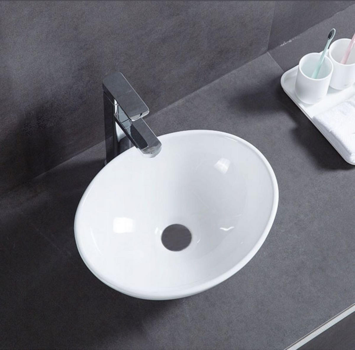 WASCHBECKEN, weiß 42/15/34 cm - Weiß, Keramik (42/15/34cm) - Rexo