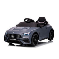 KINDER ELEKTROAUTO Mercedes AMG CLE 53 grau Stoßdämpfer, LED-Leuchten, Fernbedienung, Gurt, 2 Türen, Softstart - Grau, Kunststoff (99/55/43cm) - Chipolino