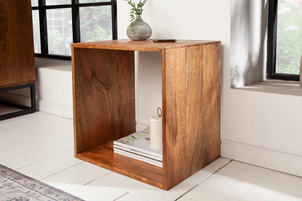 BEISTELLTISCH MAKASSAR Mangoholz Natur 45 cm - Braun, Holz (33/43/43cm) - riess-ambiente