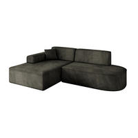 ECKSOFA Ottomane Links IREA-L1-v3 - 232x165x77 cm Schwarz - Schwarz, Holzwerkstoff/Textil (232/165cm) - ALTDECOR