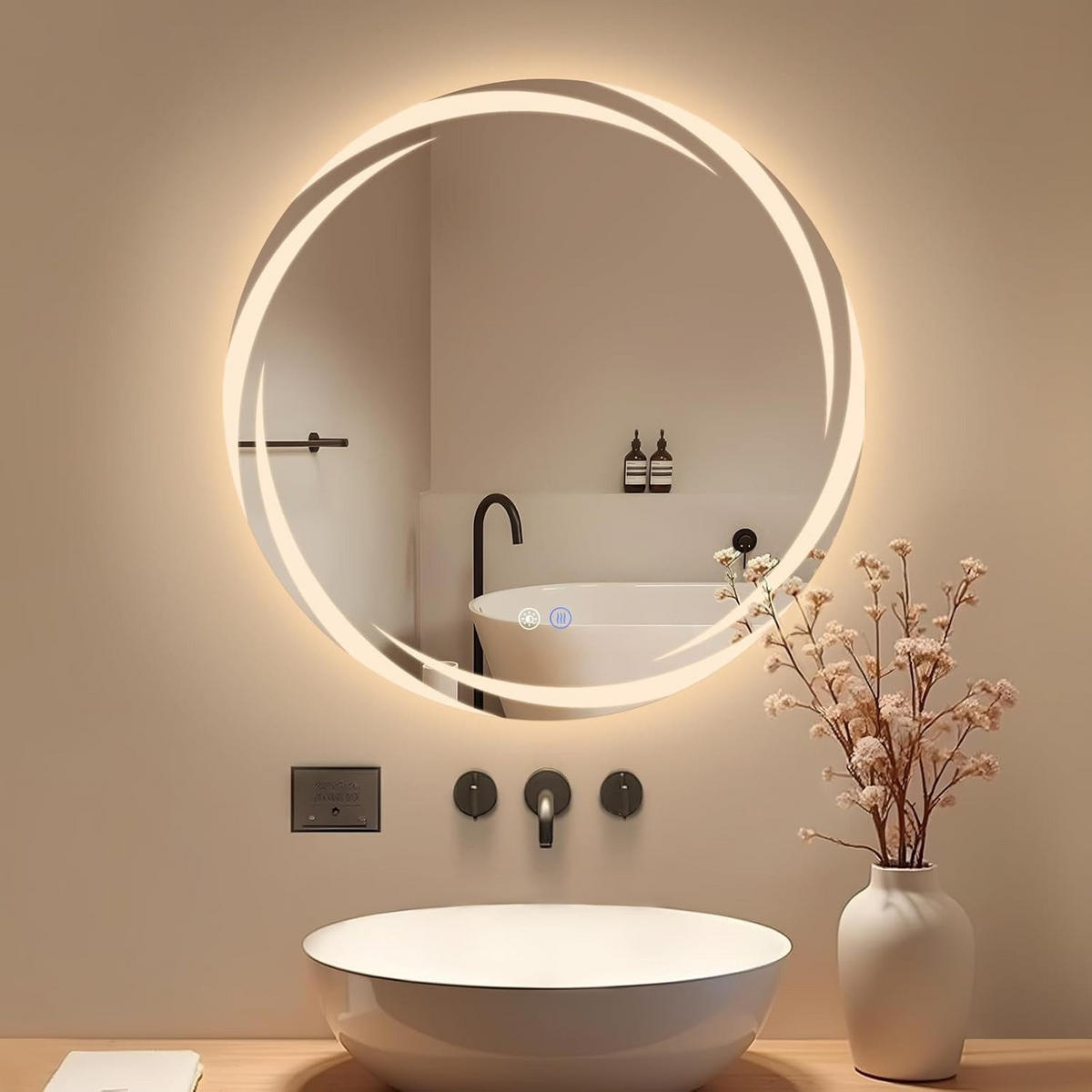 BADSPIEGEL Modernf Timo 50/50/2.4 cm - Alufarben, Glas/Metall (50/2.4/50cm) - ZMH