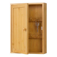 SKŘÍŇKA klíčů - světle hnědá, kov/dřevo (19.5/27/6cm) - Relaxdays
