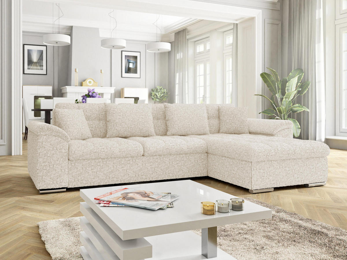 ECKSOFA Diana, Seite: Rechts - Sandfarben, Holz/Textil (280/160cm) - MIRJAN24
