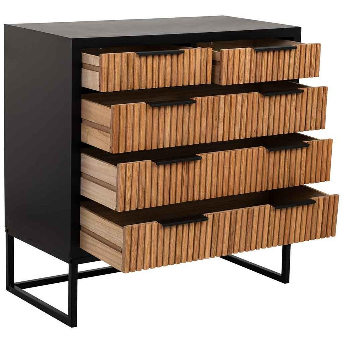 KOMMODE mit 4 schubladen aus holz und metall 80x39x81 cm - Braun, Holz (80/81/39cm) - Wanderlust