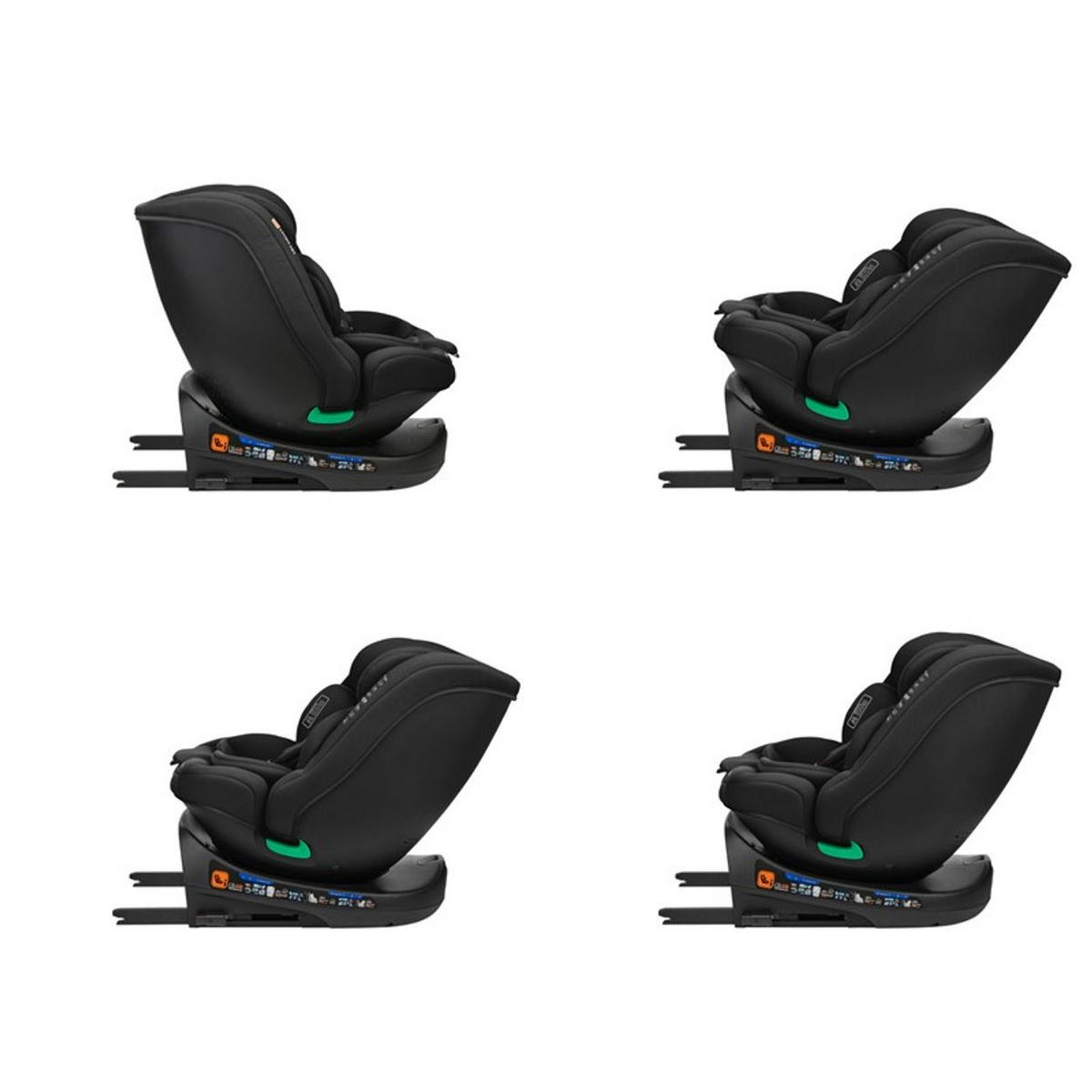 KINDERSITZ i-Round i-Size schwarz (40-150cm) Isofix, 360-Grad-Drehung, Gurt - Schwarz, Textil (45/60/51cm) - Kikka boo