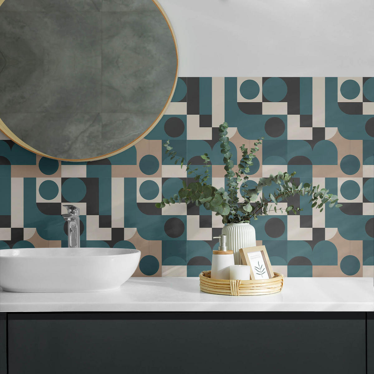 WANDPANEEL 6x 60x30 cm selbstklebend Modula - Türkis, Kunststoff (30/1.6/60cm) - Wallfluent