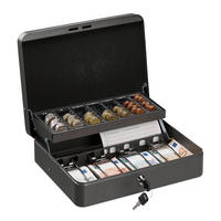 GELDKASSETTE Euro-Münzzählbrett - Grau, Kunststoff/Metall (30.5/8.5/24.5cm) - Relaxdays