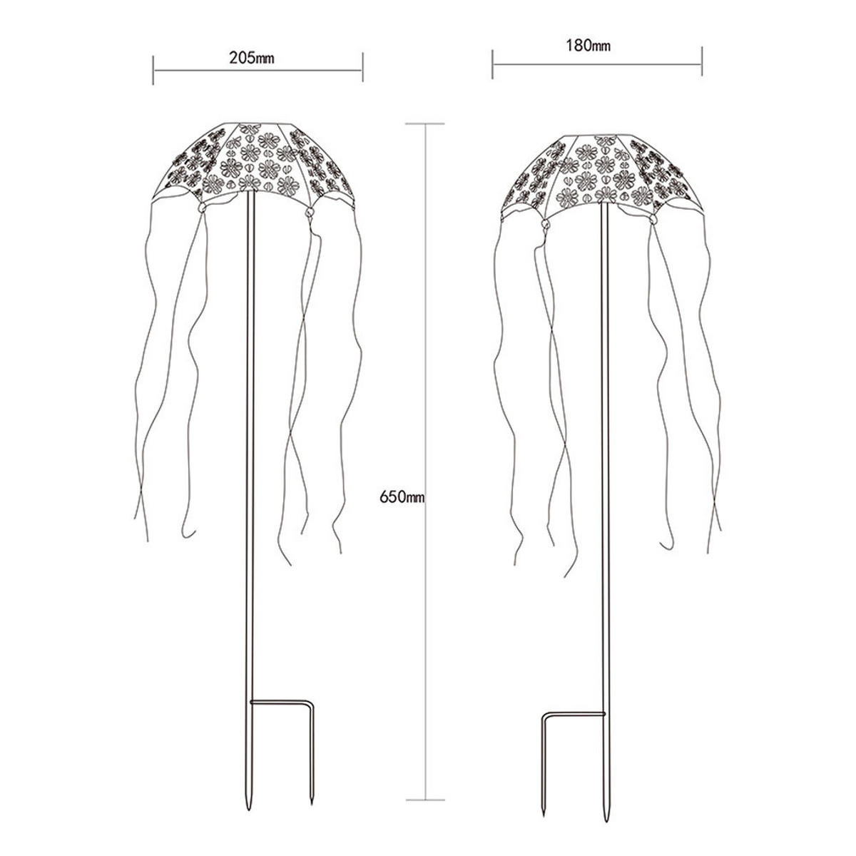 LED AUSSENLEUCHTE Regenschirm Schwarz Kupferfarben - Schwarz, Metall (20.5/20.5/65cm) - Globo Lighting