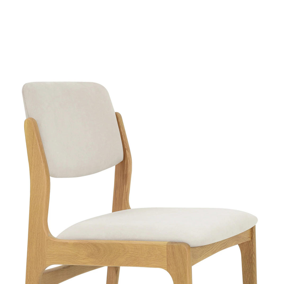 ESSZIMMERSTUHL Oslo 2er Set, Natur Eiche + beiger Stoff - Beige, Holz (52/83/45cm) - WOODEK