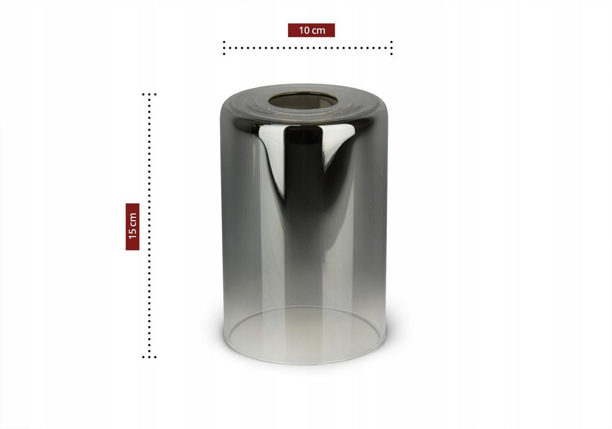WANDLEUCHTE GRAF - Transparent/Anthrazit, Glas/Metall (10/29/18cm) - kiki design