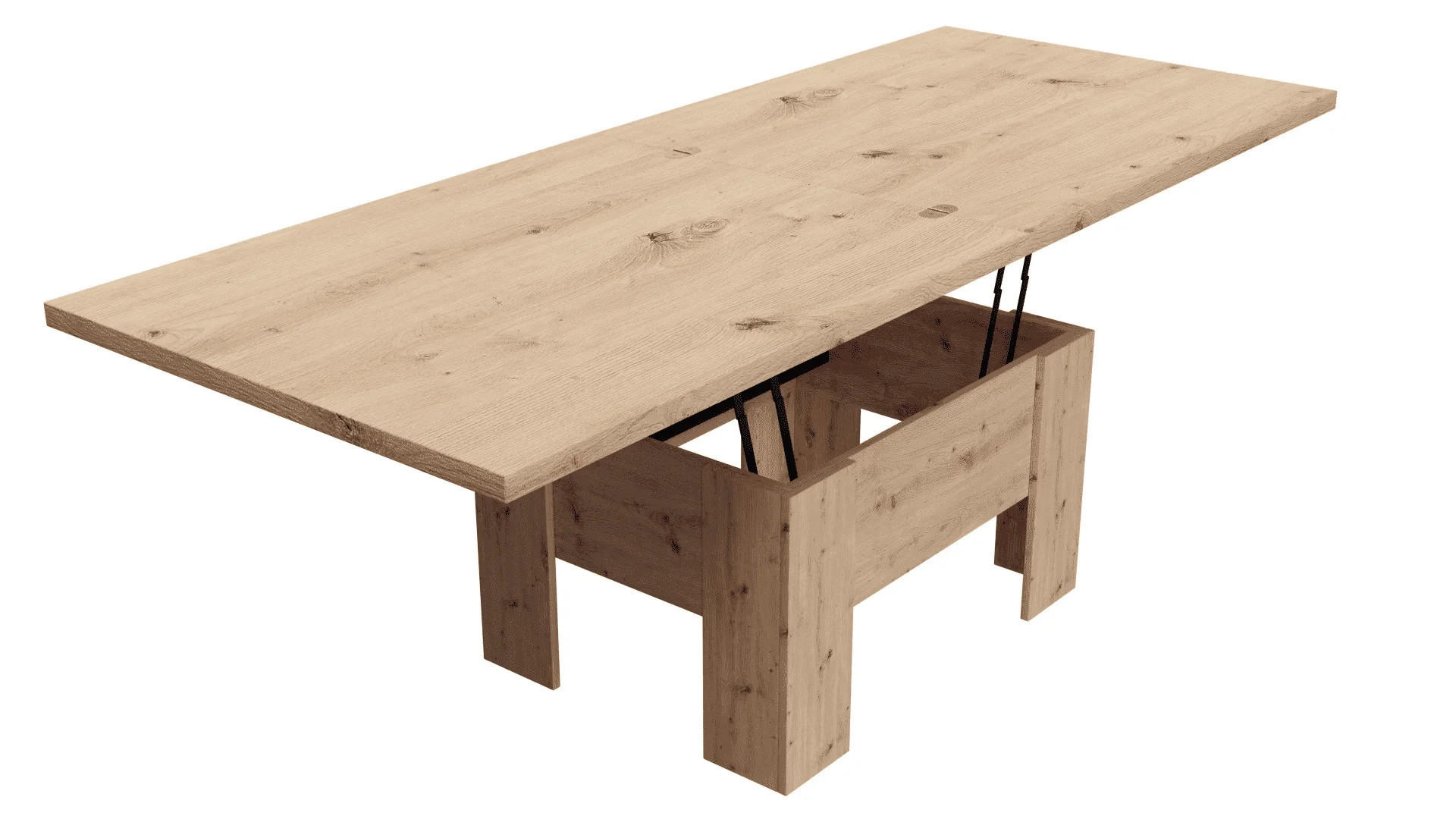 TISCH LONG - Eiche Artisan, Holzwerkstoff (80/100/53cm) - Meblini