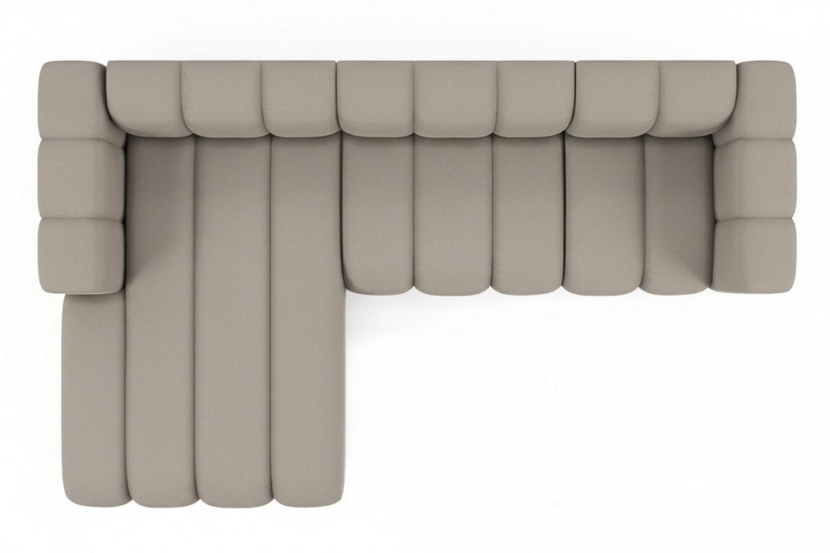 ECKSOFA L-Form Grand L 287 cm, Veloursstoff Salvador, Grau, Links - Grau, Holz (287/179cm) - Kaiser Möbel