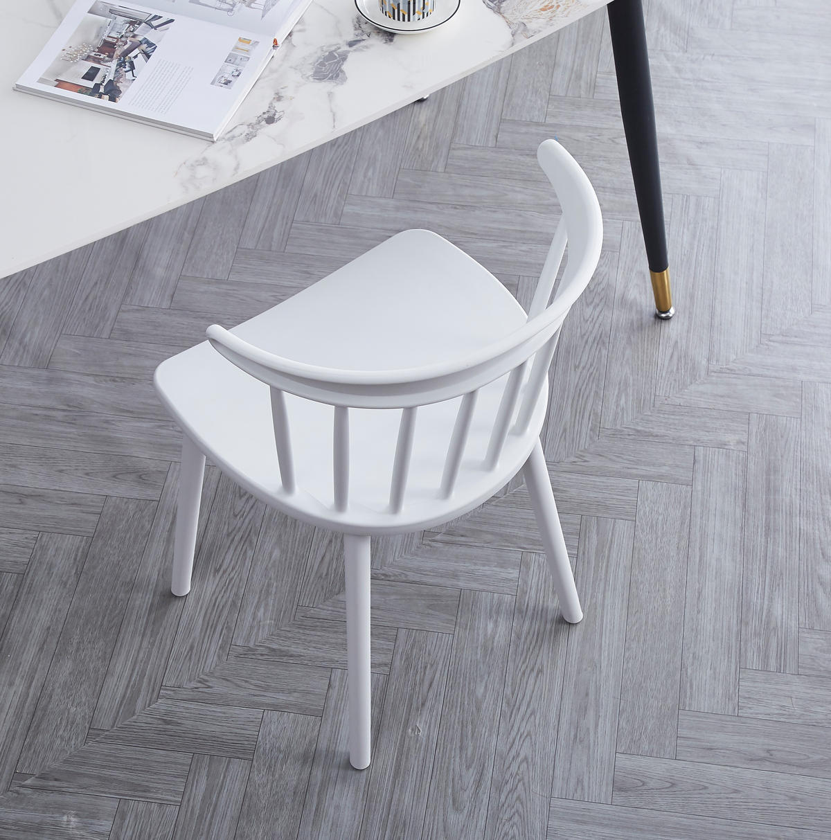 STUHL 4er-Set Polypropylen Weiß - Weiß, Kunststoff (46.5/75/41.5cm) - Nordlys