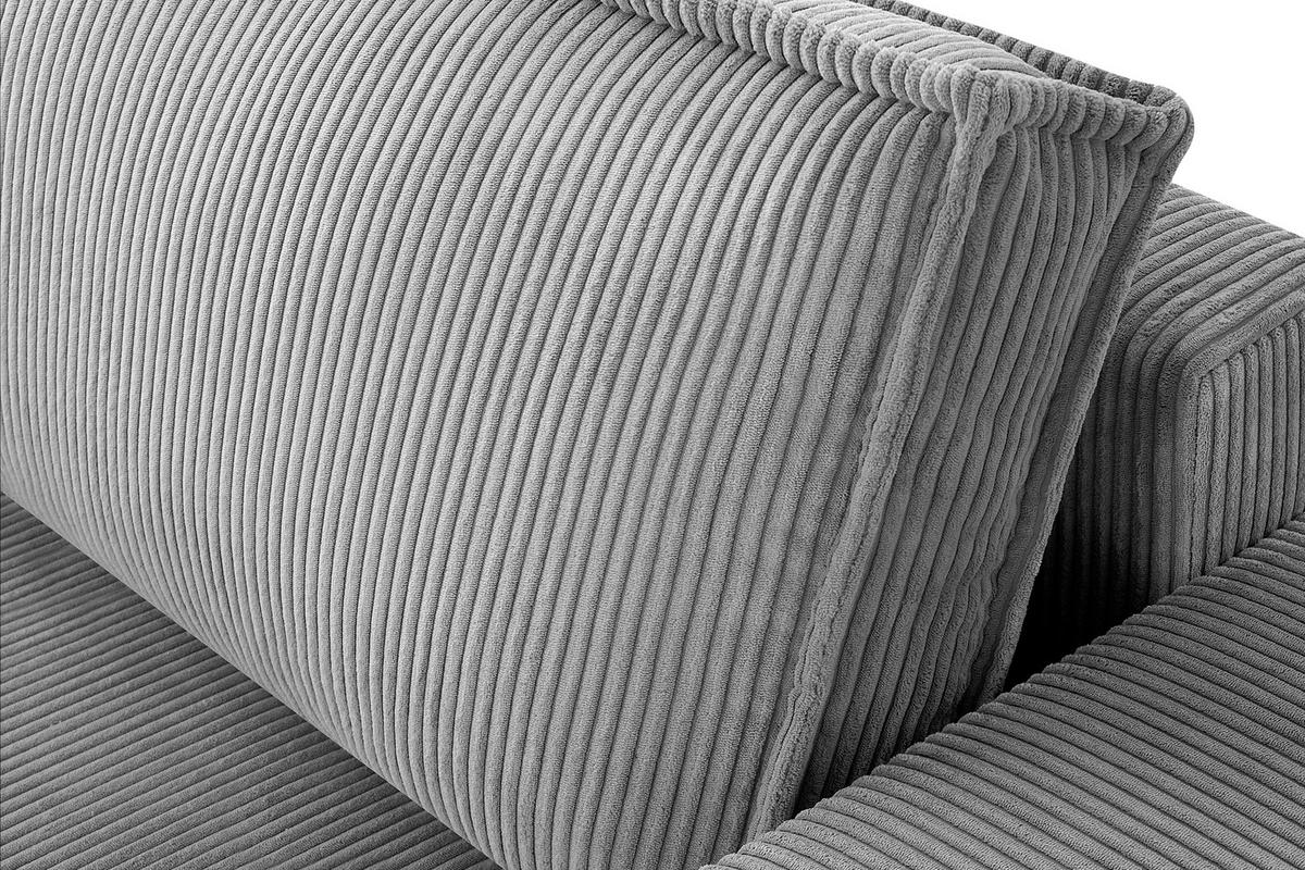 SCHLAFSOFA NAPI in Pet Friendly Cord-Stoff, hellgrau - Hellgrau/Schwarz, Textil (228/89/101cm) - KONSIMO®