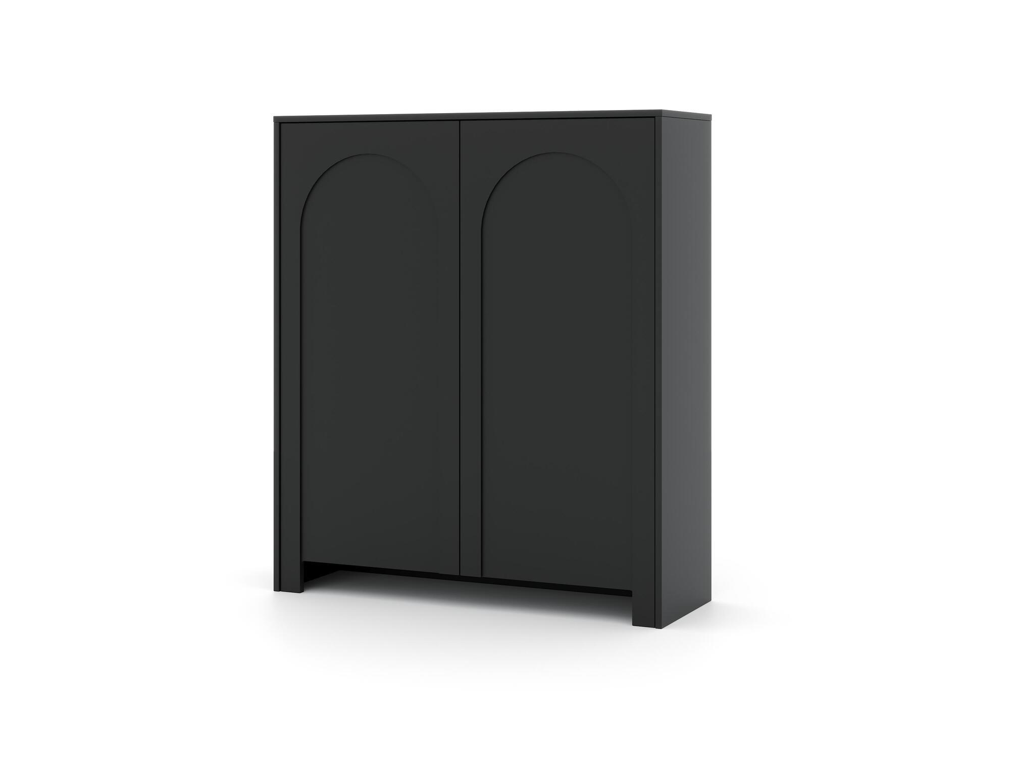 SIDEBOARD ARCO Schwarz, Gold 100x35x117 cm - Goldfarben/Schwarz, Holzwerkstoff (100/117/35cm) - FURNLUX