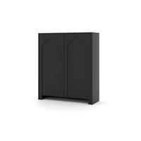 SIDEBOARD ARCO Schwarz, Gold 100x35x117 cm - Goldfarben/Schwarz, Holzwerkstoff (100/117/35cm) - FURNLUX