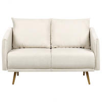 2-SITZER-SOFA beige mit goldenen Beinen Maura - Beige/Goldfarben, Textil (130/83/78cm) - Beliani