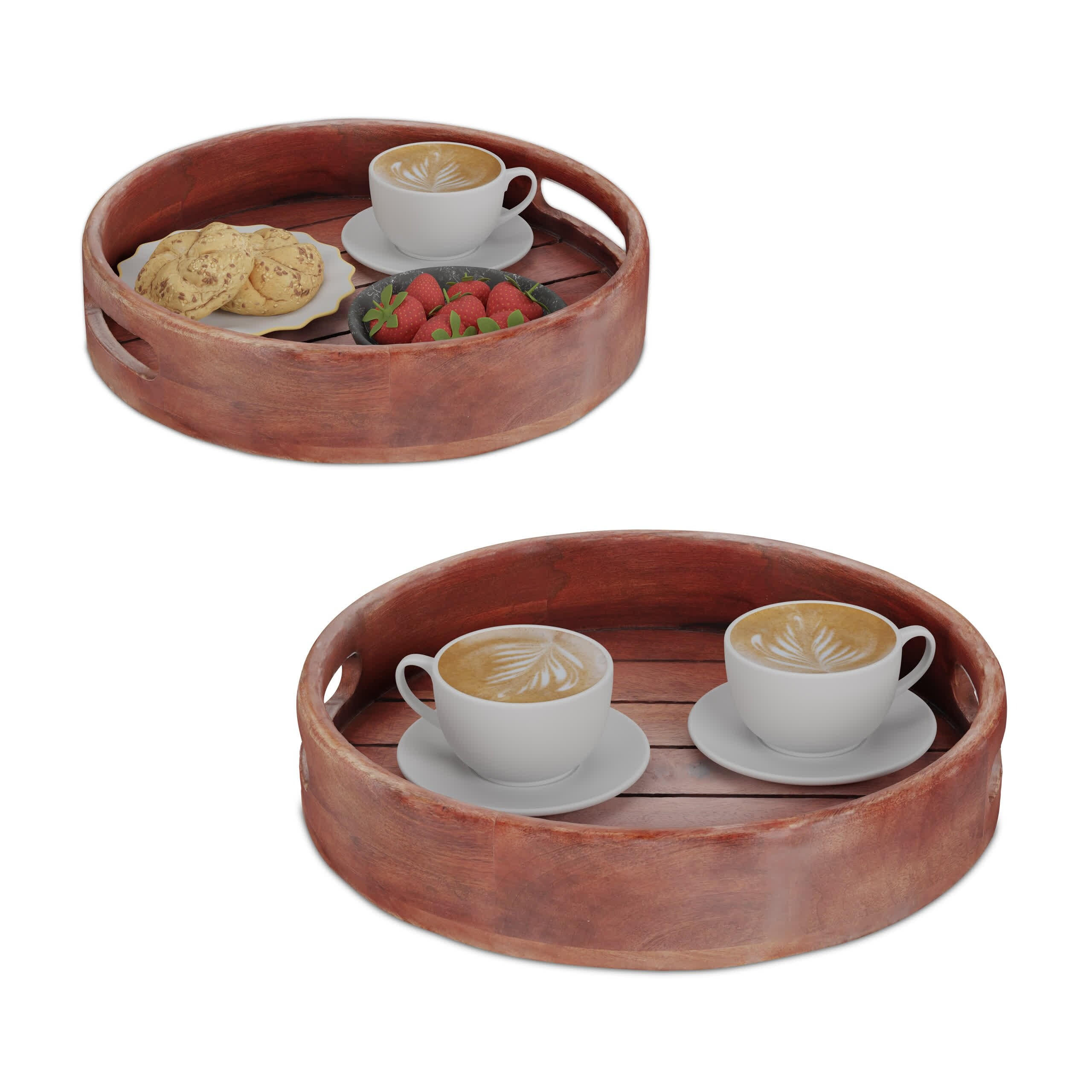 2-TLG.TABLETT-SET - Braun, Holz (36/7.5/36cm) - Relaxdays