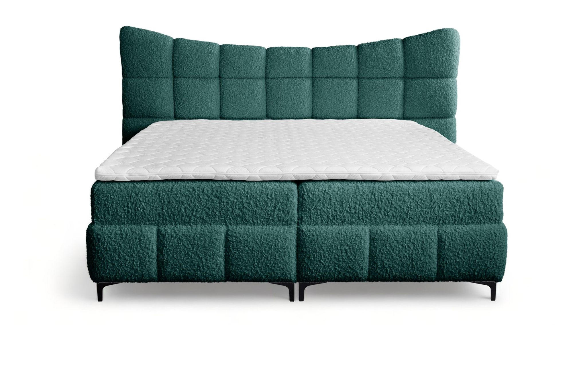Thumbnail - Fun Möbel Boxbett, Türkis, Textil, 160x200 cm, Schlafzimmer, Betten, Boxspringbetten