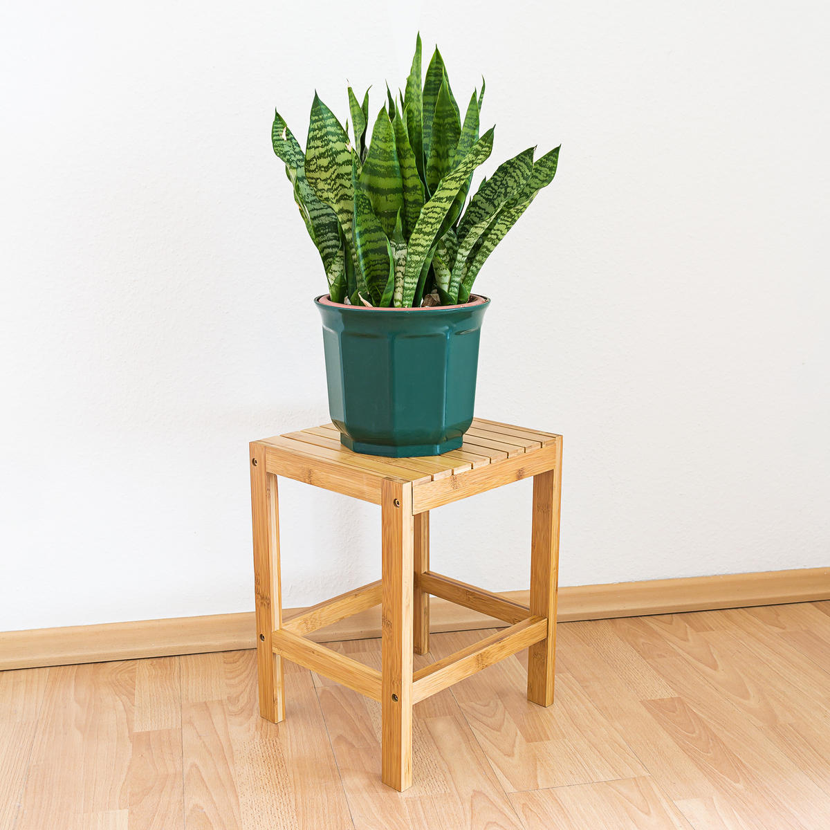 BLUMENHOCKER - Hellbraun, Holz (32/28/40cm) - Relaxdays