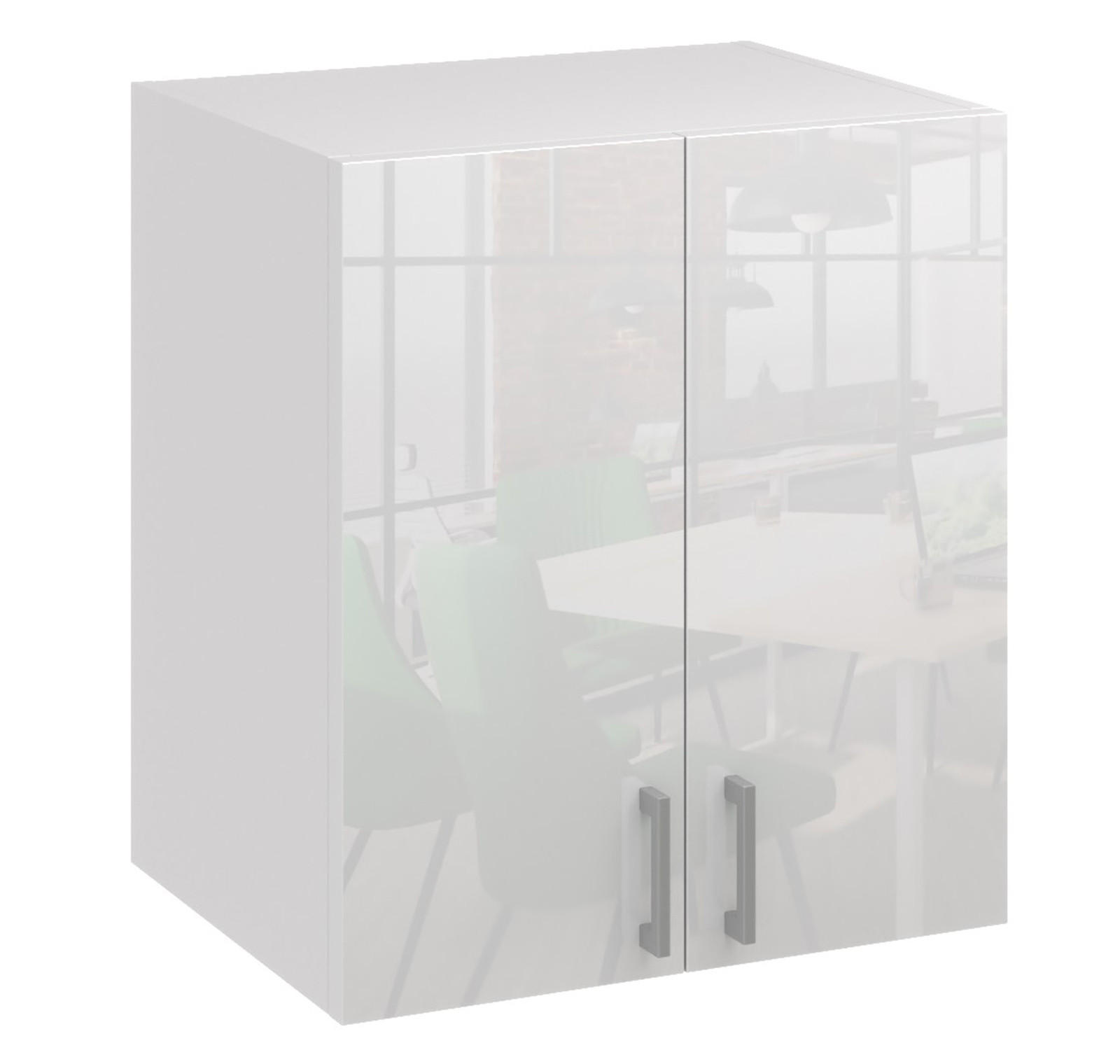 HÄNGESCHRANK G60 2D - Weiß Hochglanz, Holzwerkstoff (60/60/31cm) - roe furniture