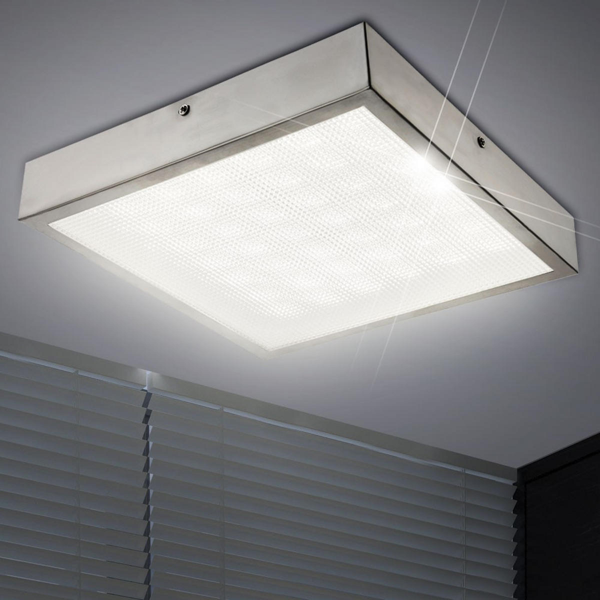 LED DECKENLEUCHTE Corey Silber matt - Silberfarben, Metall (30/30/5cm) - Globo Lighting