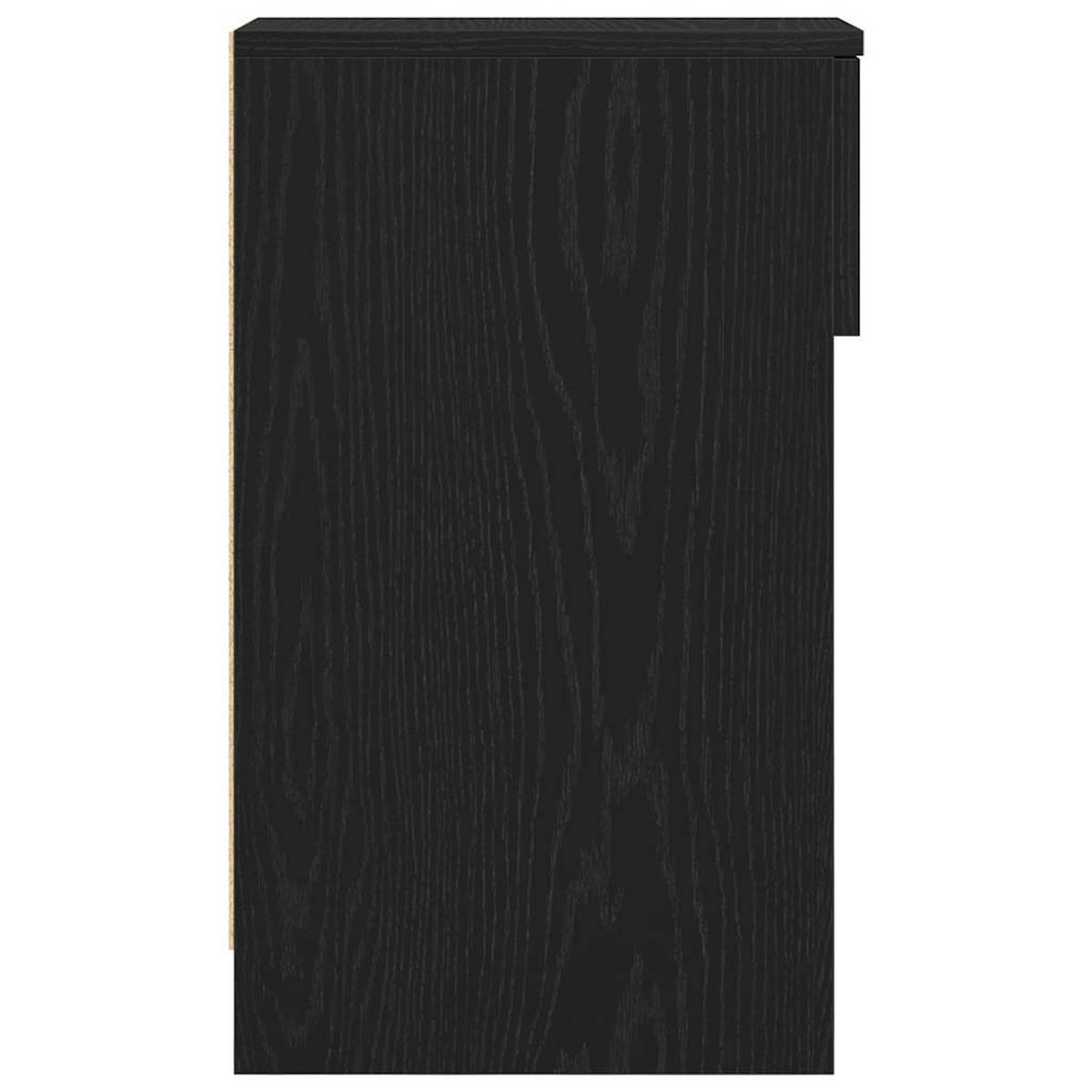 NACHTTISCH mit Schublade 20/36/60 cm in Schwarz Eichen-Optik - Schwarz, Holz (20/60/36cm) - vidaXL