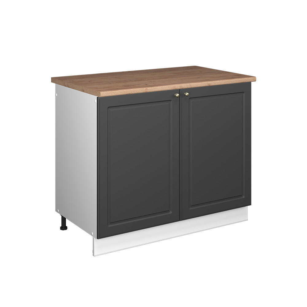 DISKBÄNKSSKÅP Fame-Line, Herrgård i antracitguld/Vit, 100 cm, AP Oak Antracit, Vit 82/100/60 cm