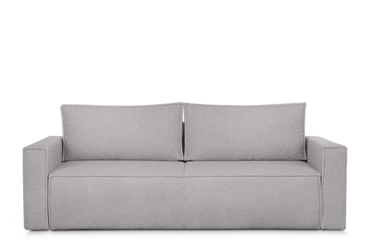 3-SITZER-SOFA NAPI II mit Schlaffunktion, aschgrau - Hellgrau/Grau, Textil (228/89/101cm) - KONSIMO®