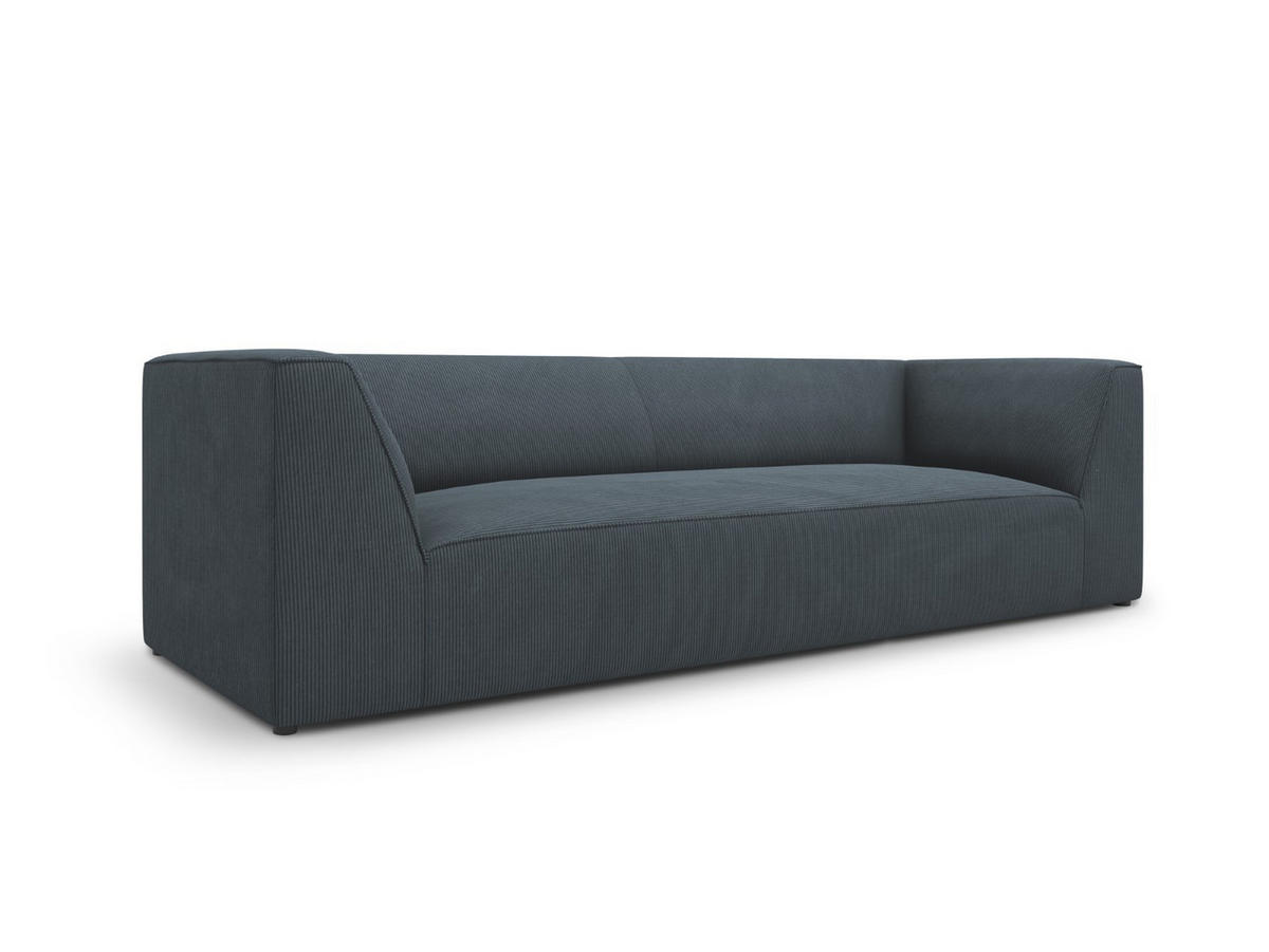 SOFA Ruby aus Cord blau 3 Sitzplätze - Blau, Textil (93/69/232cm) - Micadoni