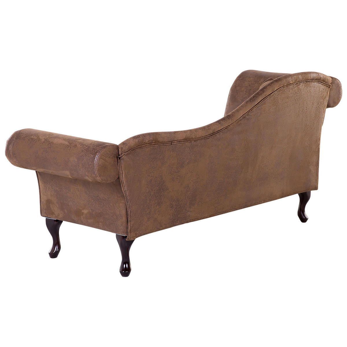 CHAISELONGUE Kunstleder hellbraun linksseitig Lattes - Braun, Kunststoff/Textil (188/87/59cm) - Beliani
