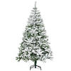 HOMCOM Künstlicher Weihnachtsbaum, 180 cm Christbaum mit Kunstschnee, Indoor - Grün, Holzwerkstoff/Metall (180cm) - HOMCOM