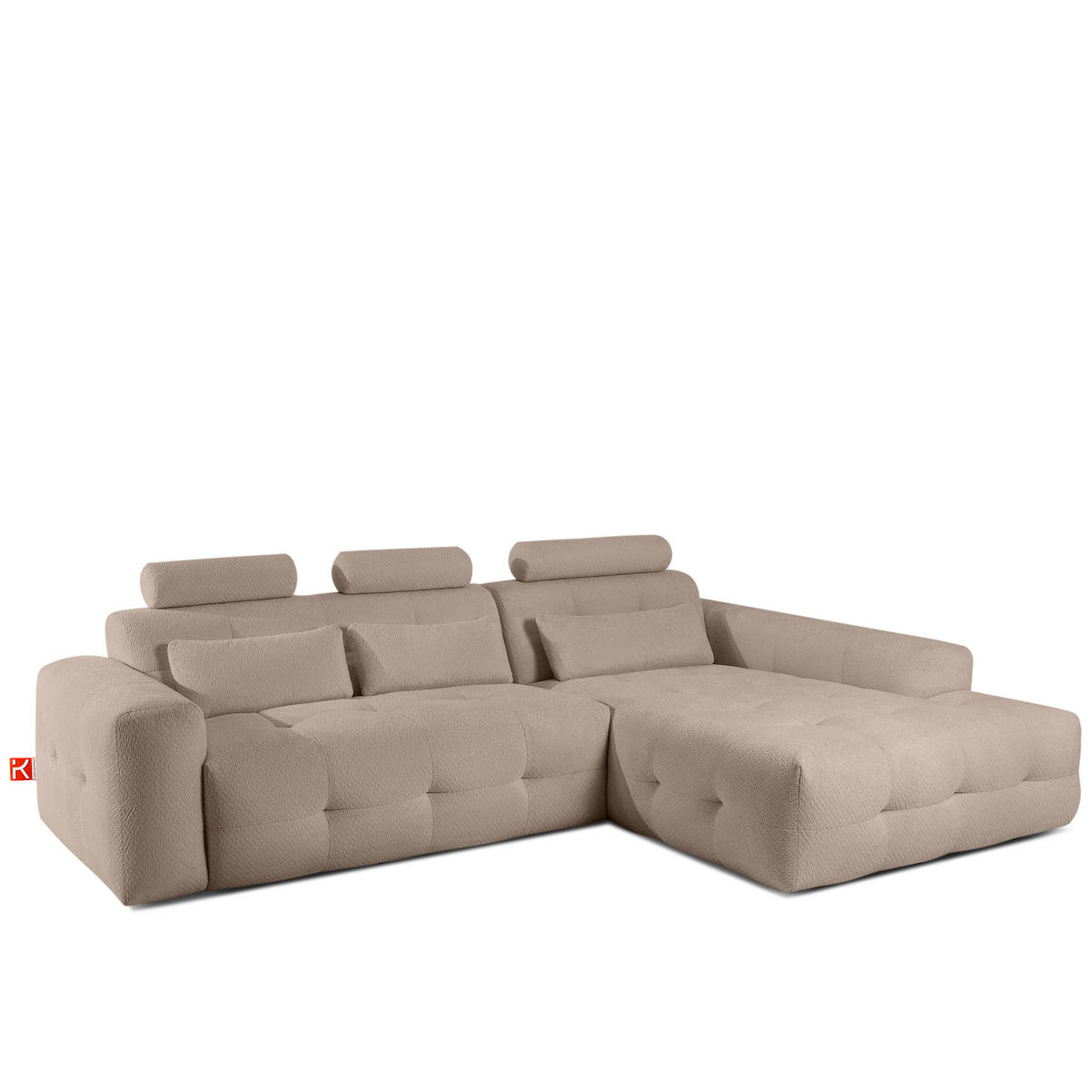 ECKSOFA RECHTS ALIGRA, Hellbraun - Hellbraun, Holz/Holzwerkstoff (290/191cm) - KONSIMO®