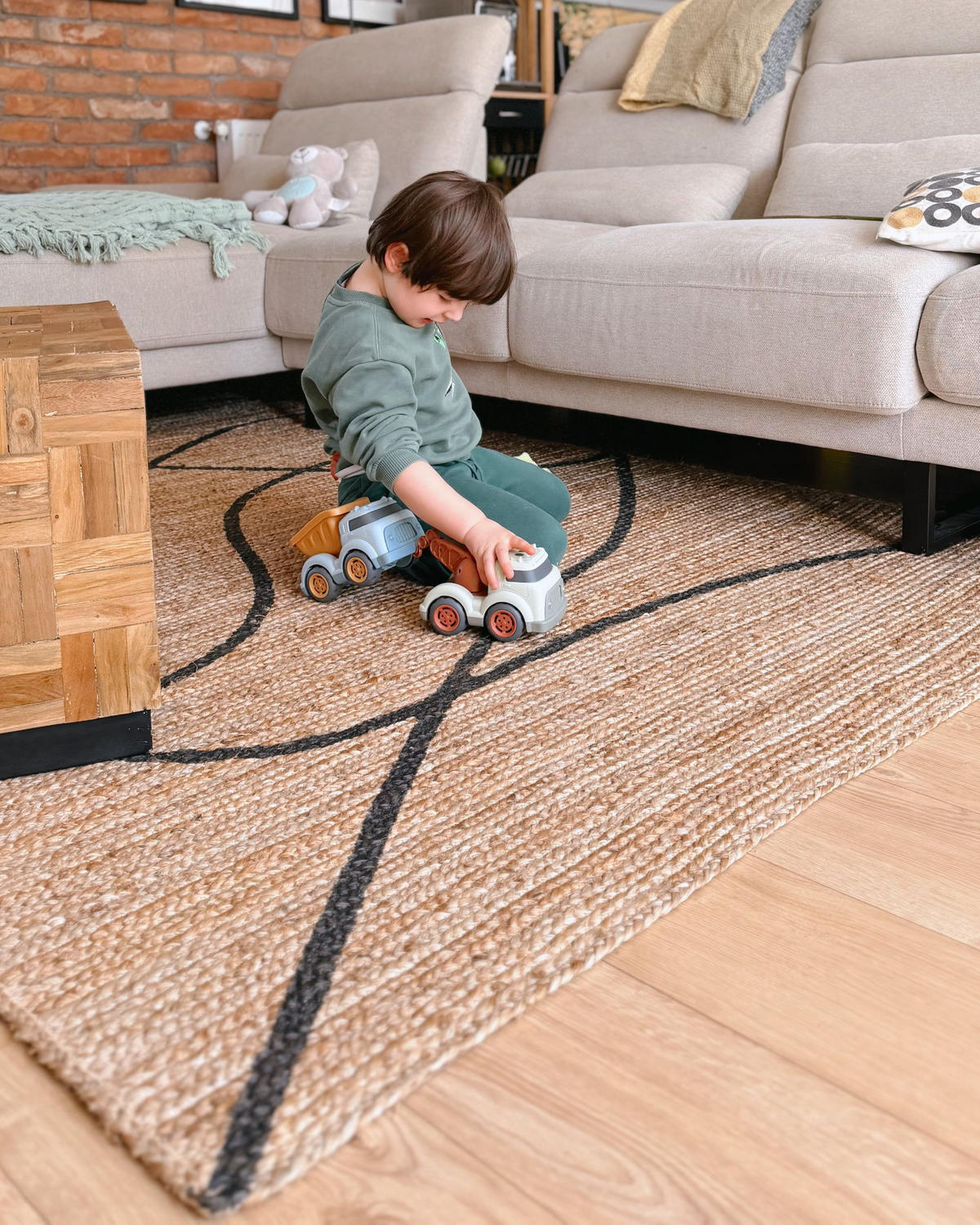KOBEREC Béžový 160/230 cm Juta Ghota - béžová, textil (160/230cm) - Beliani