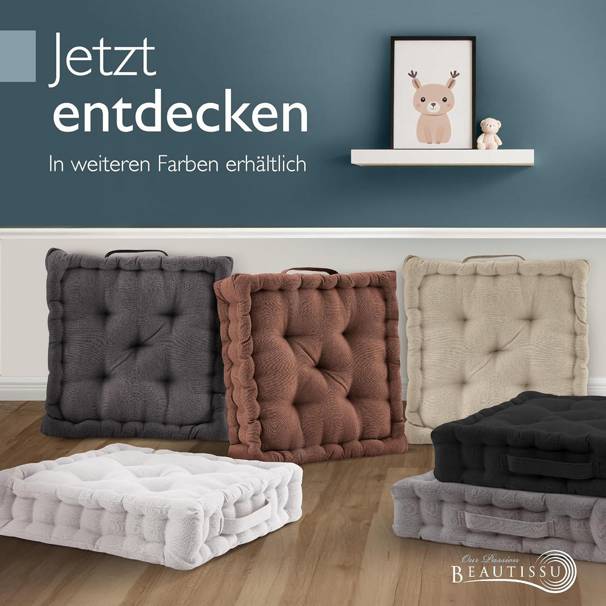 STUHLKISSEN Mila 50x50x10cm Braun (2tlg) - Braun, Textil (50/50/10cm) - Beautissu 