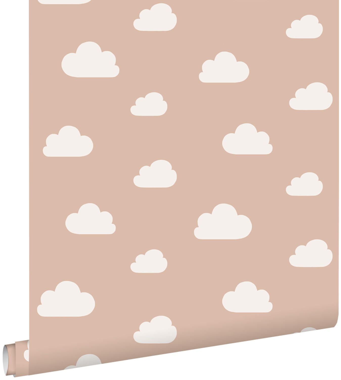 TAPETE kleine Wolken 53 cm x 10.05 m - Terracotta, Papier (53/0.1cm) - ESTAhome