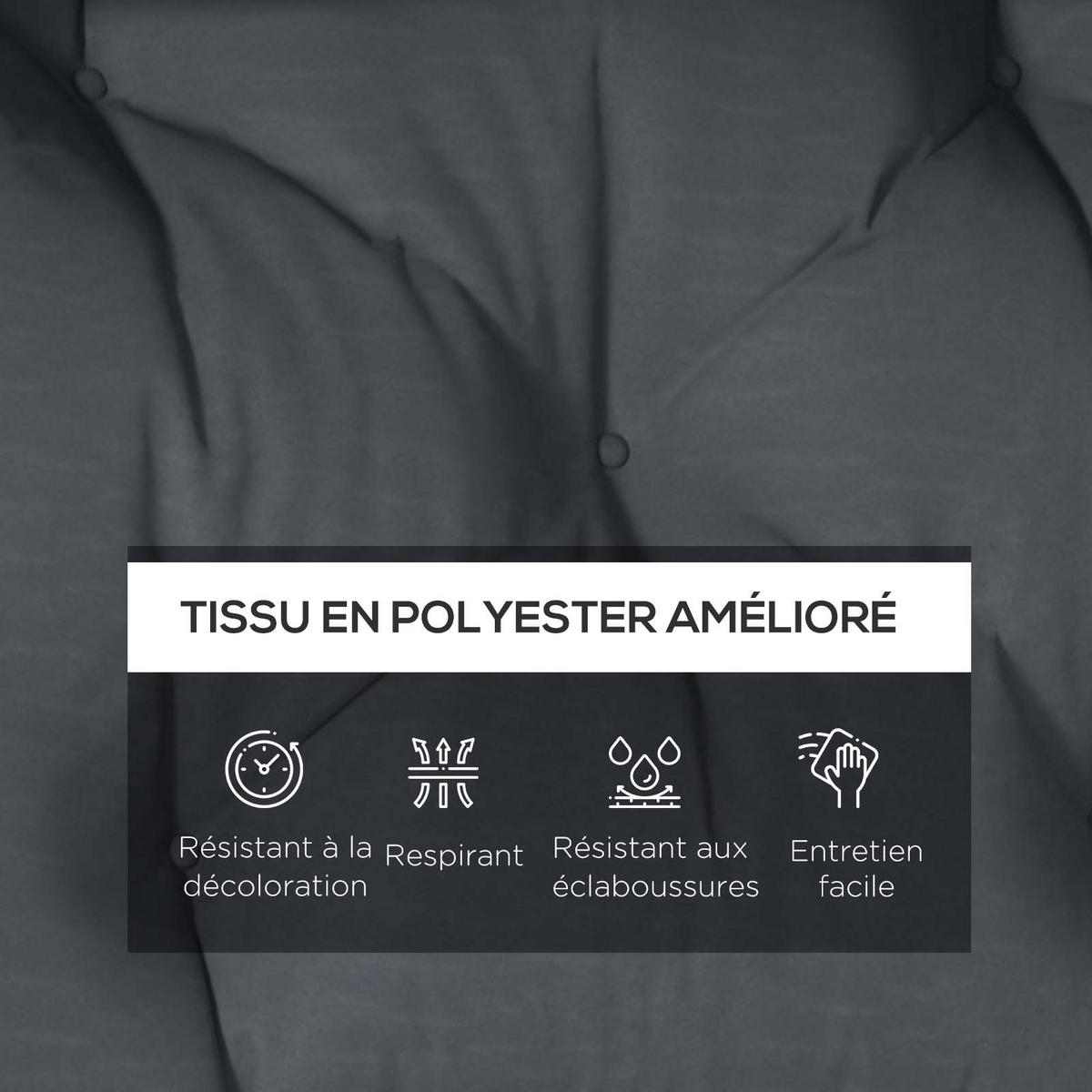 SITZKISSEN-SET DE-17711 Grau - Grau, Textil (120/40/15cm) - ComfortXL