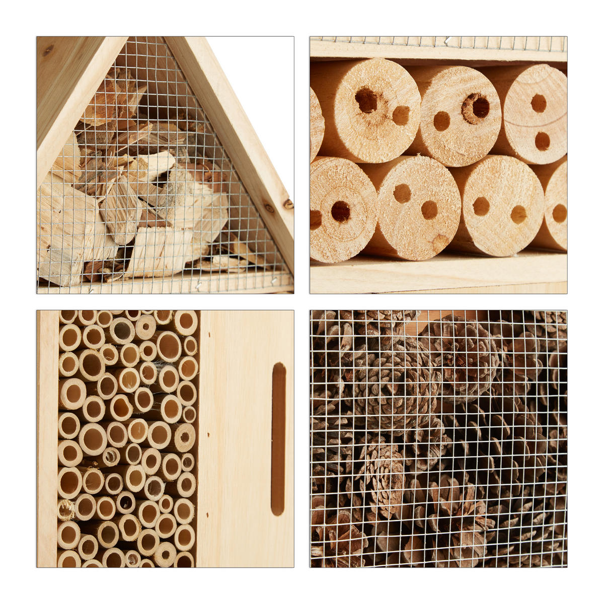 INSEKTENHOTEL - Hellbraun, Holz (37/60.5/9cm) - Relaxdays