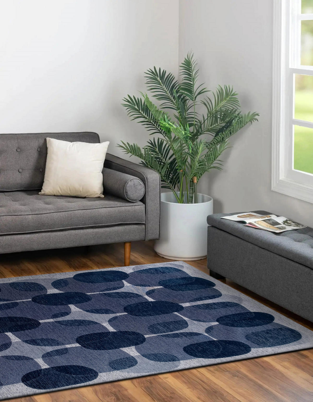 TEPPICH modern Flachgewebe BLACK SPICE Blau 240 x 340 cm - Blau, Textil (240/340cm) - Novatrend
