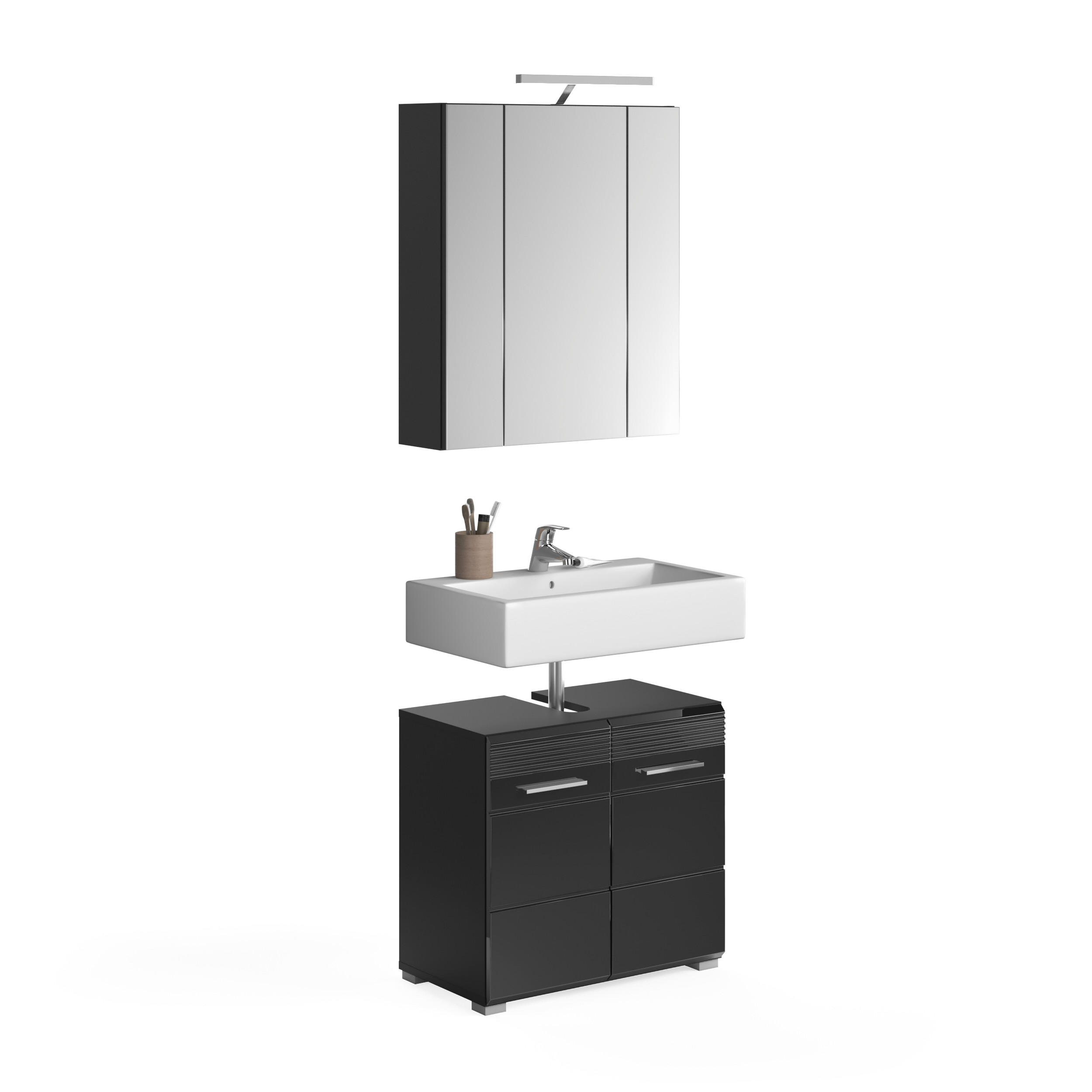 Homes & Jones Badezimmer Schwarz 60x182x34 cm