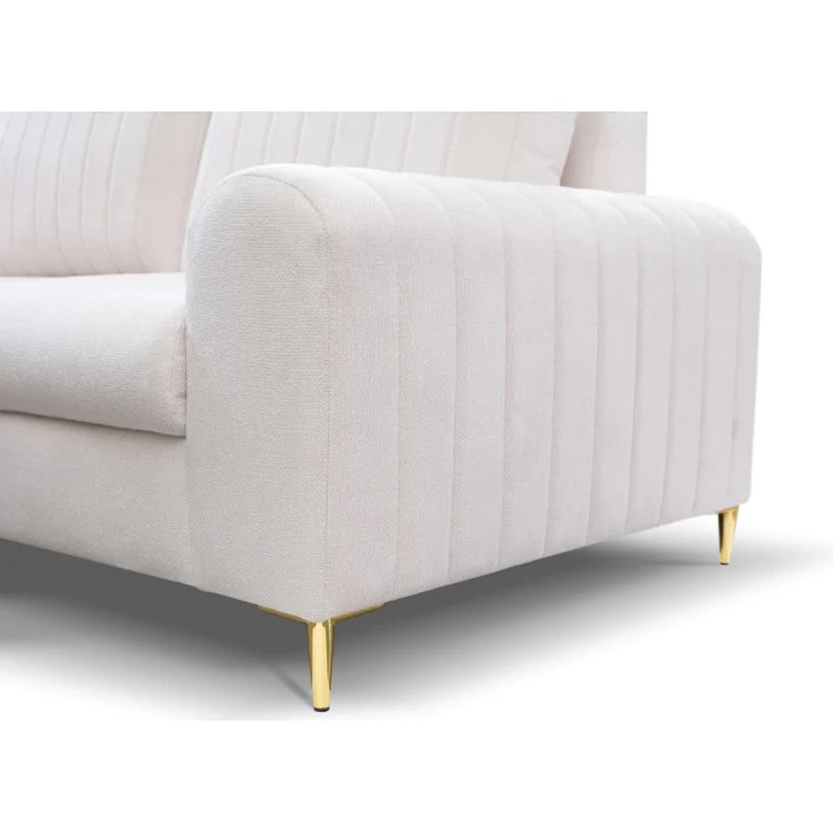 ECKSOFA MANGO, Eckcouch in L-Form mit Schlaffunktion und Bettkasten, Farbe: Beige, Velourstoff, Ottomane Links - Beige, Textil (251/164cm) - Sepro Meble