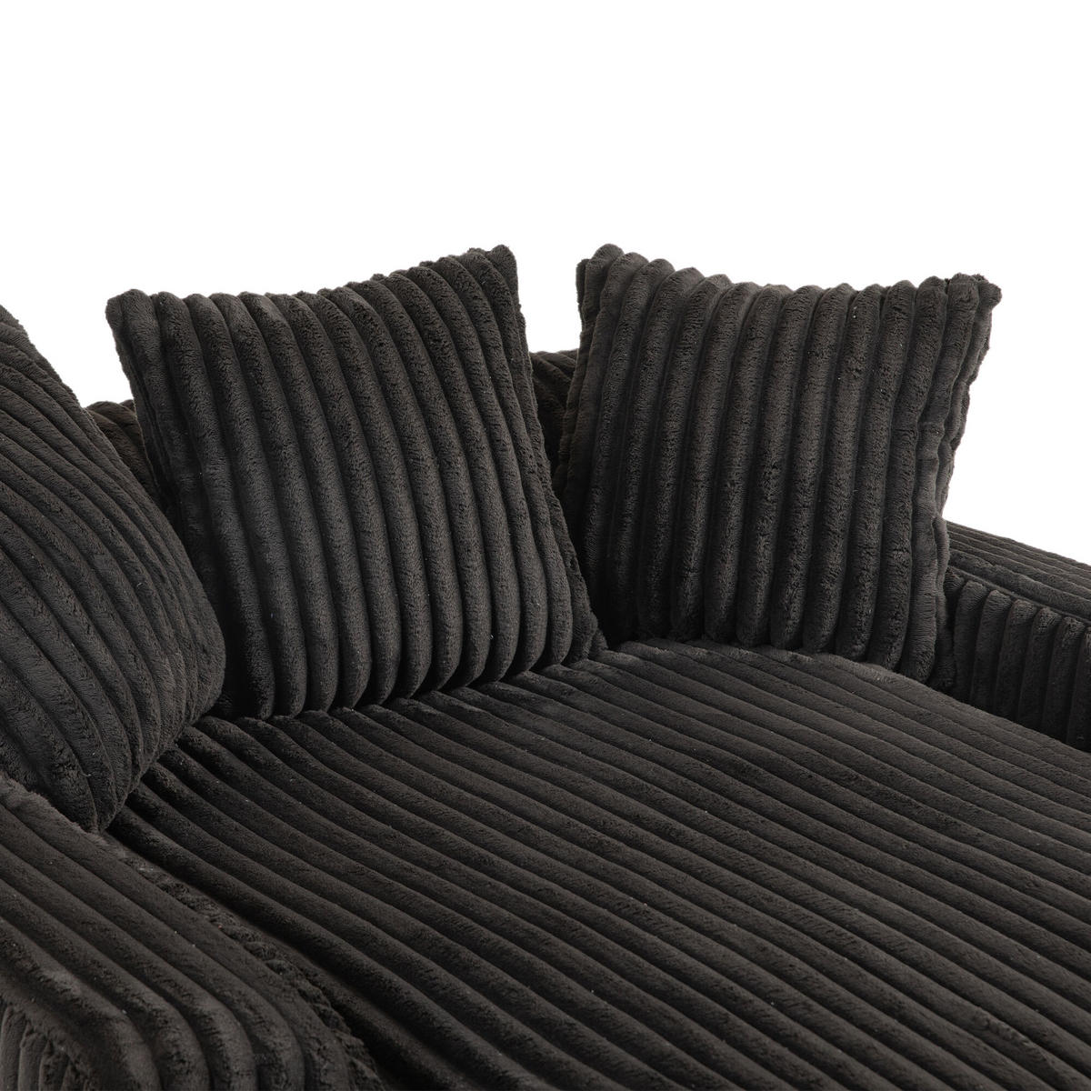 SOFABETT 125/155/63 cm Schwarz - Schwarz, Textil (155/63/125cm)