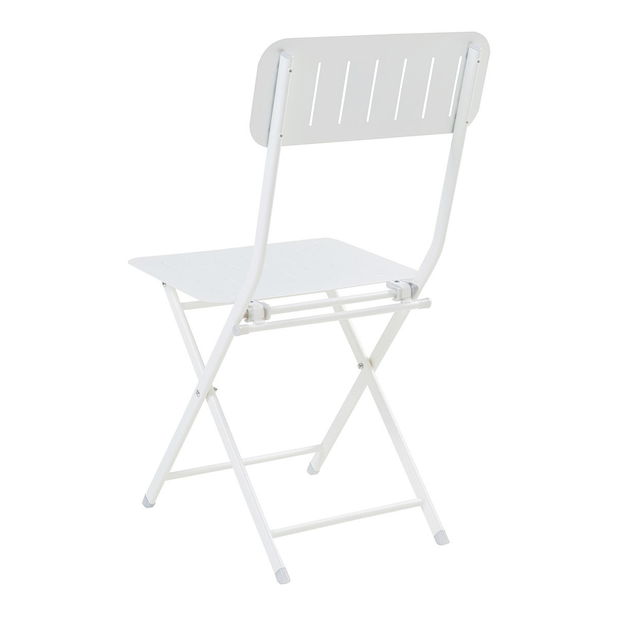 GARTENKLAPPSTUHL-SET 2 TLG. Sande - Weiß, Metall (42/84.5/50cm) - [en.casa]