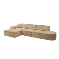 ECKSOFA Ottomane Links IREA-L2 - 328x171x83 cm Beige - Beige, Holzwerkstoff/Textil (328/171cm) - ALTDECOR