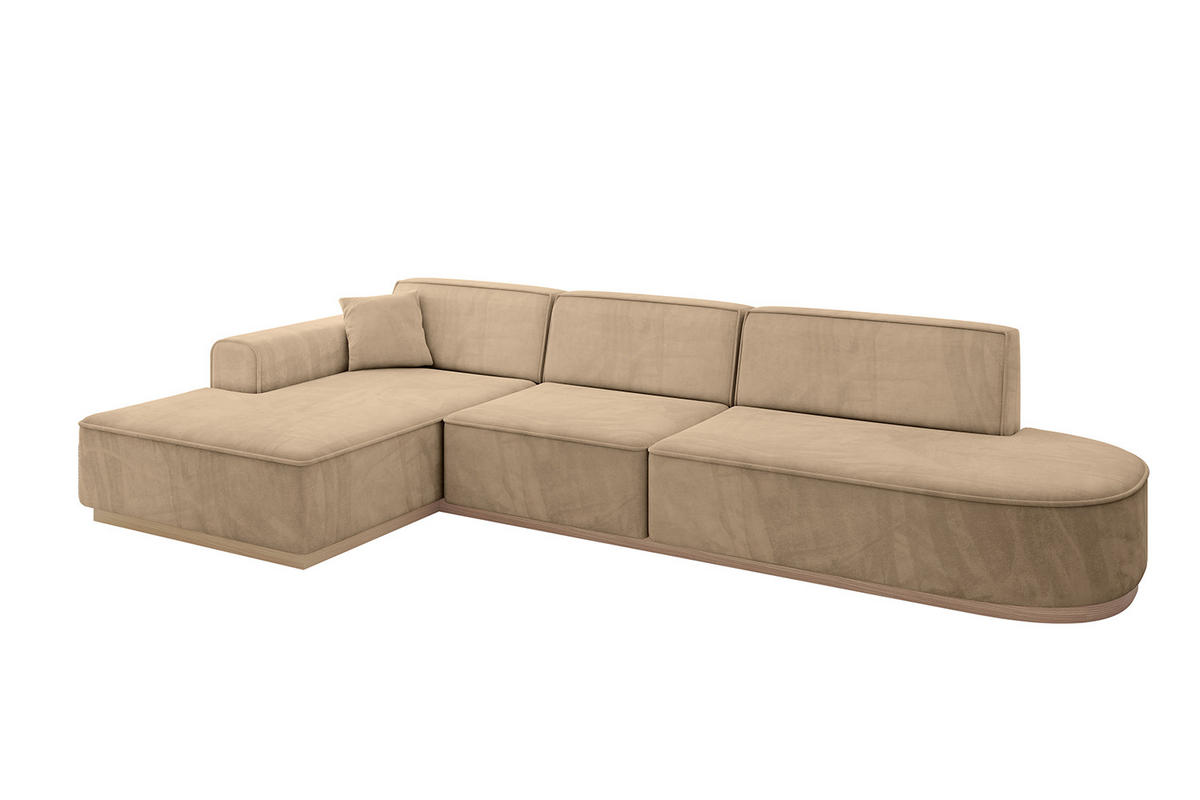 ECKSOFA Ottomane Links IREA-L2 - 328x171x83 cm Beige - Beige, Holzwerkstoff/Textil (328/171cm) - ALTDECOR