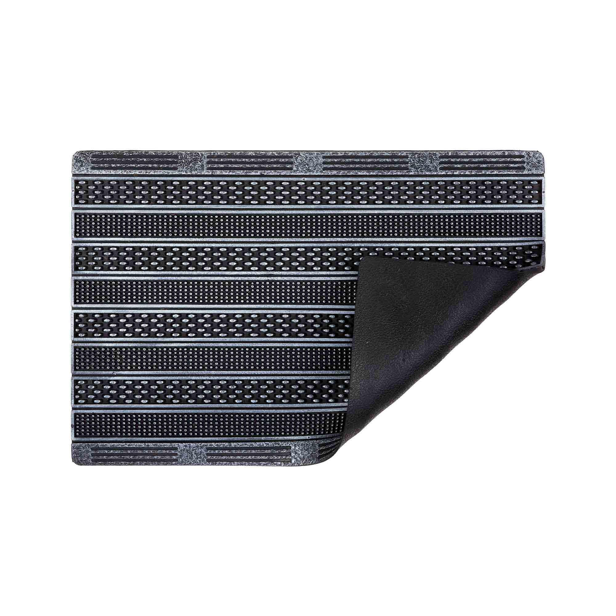 SCHMUTZFANGMATTE INDOOR UND OUTDOOR RUBIC - Silberfarben, Textil (40/60cm) - Astra